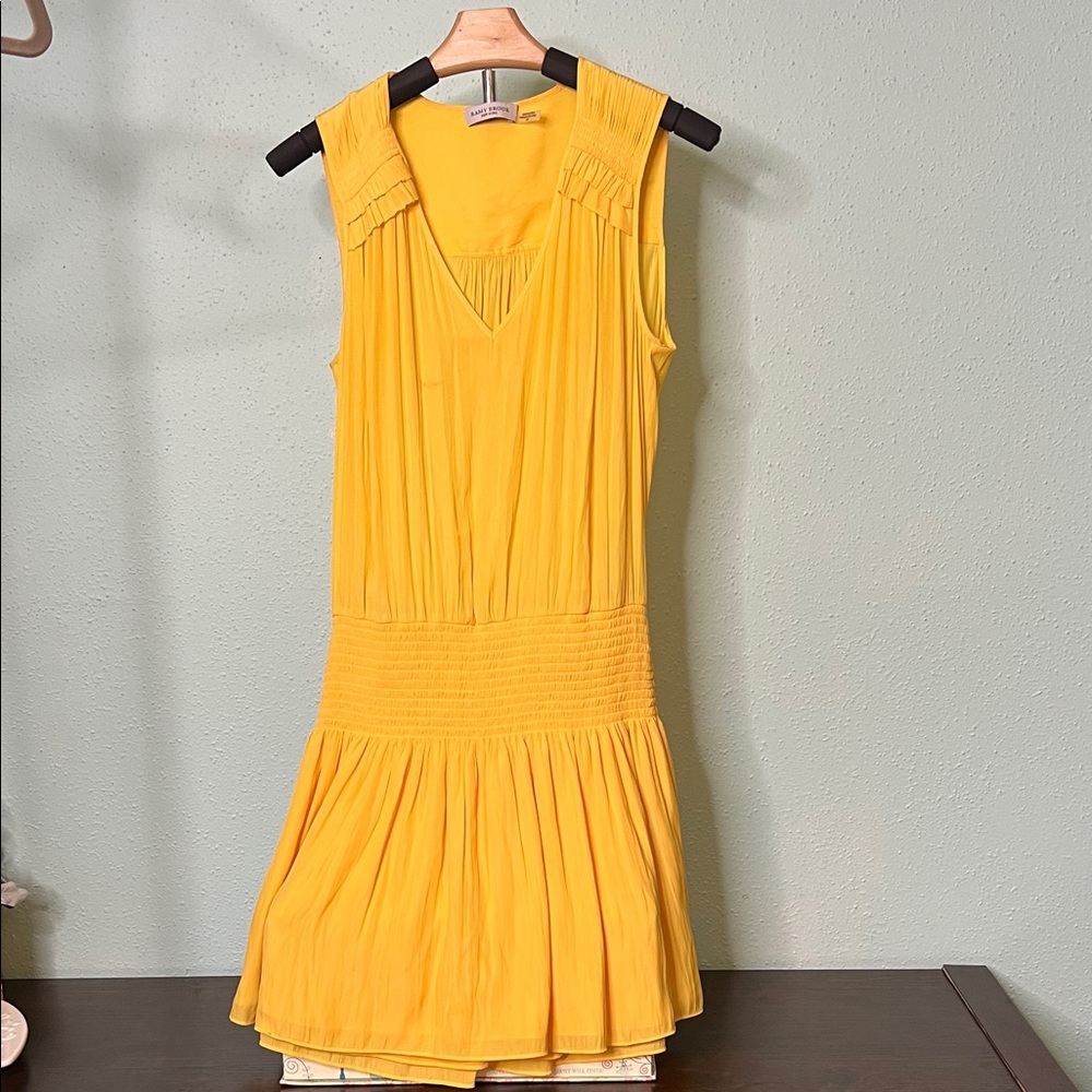 Ramy Brook Golden Pleated Midi Dress